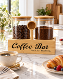 Bamboo Coffee Bar Canister Set