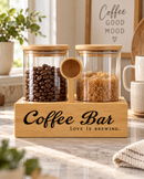 Bamboo Coffee Bar Canister Set