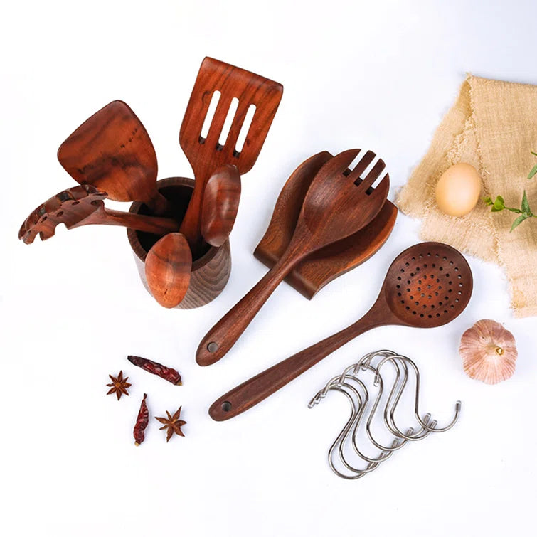 WOOD COOKWARE WITH ORGANIZER