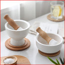 PORCELAIN MORTAR AND PESTLE