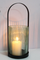 Candle Holder Crystal Green