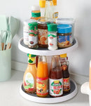 2-Tier Rotating Seasoning Holder 360 Degree Spice Jar Storage