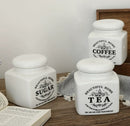 Farmhouse Style Ceramic Jar  – Coffee, Tea & Sugar .