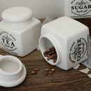 Farmhouse Style Ceramic Jar  – Coffee, Tea & Sugar .