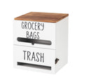 Wooden Kitchen Organizer – Grocery Bag and Trash Holder