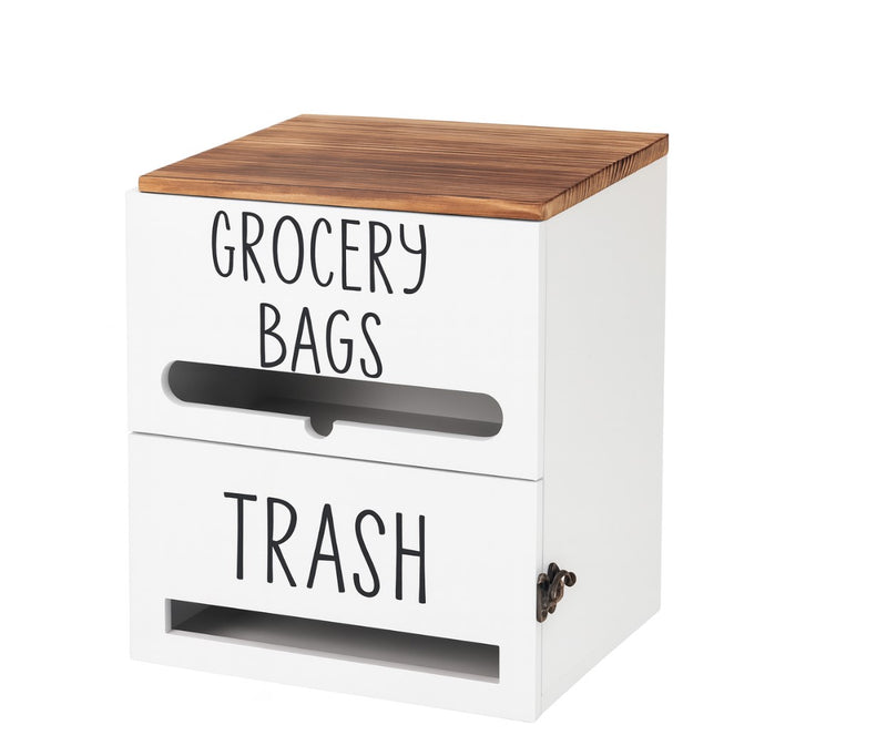 Wooden Kitchen Organizer – Grocery Bag and Trash Holder