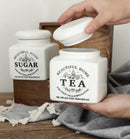 Farmhouse Style Ceramic Jar  – Coffee, Tea & Sugar .