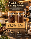 Airtight Bamboo Coffee Bar Canister Set