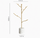 Gold Jewelry Tree Stand with Marble Base