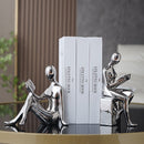 Decorative Reading Bookends for Shelves