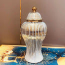 Modern Ceramic Ginger Jar Vase with Lid