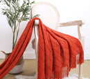 Throw Blanket Textured Solid Soft Sofa Throw Couch Cover Knitted Decorative Blanket