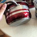 Stainless steel set pot color silver & red