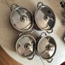 Stainless steel set pot color silver & red