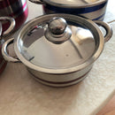 Stainless steel set pot color silver & red