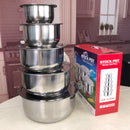 Stainless-Steel Mixing Bowl with Steel Lids (Set of 5)