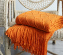 Throw Blanket Textured Solid Soft Sofa Throw Couch Cover Knitted Decorative Blanket