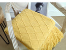 Throw Blanket Textured Solid Soft Sofa Throw Couch Cover Knitted Decorative Blanket