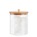 Acrylic Qtip Holder Dispenser with Bamboo Lid