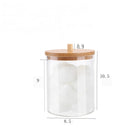 Acrylic Qtip Holder Dispenser with Bamboo Lid