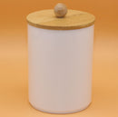 Acrylic Qtip Holder Dispenser with Bamboo Lid