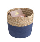 Hand-woven storage baskets Straw/cotton rope/ SET OF 3