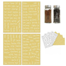 Black and white spice jar labels.