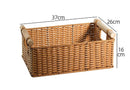 Nordic Wood Handle Imitation Rattan Storage Basket for Sundries Storage