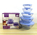 Bowl glass set with lid for fresh-keeping  (5 pieces)