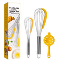 Stainless steel whisk set