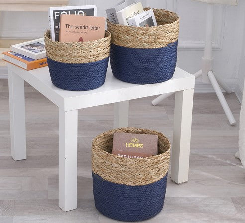 Hand Woven Storage Straw Baskets