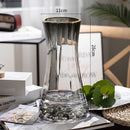 Large gray glass floral vase