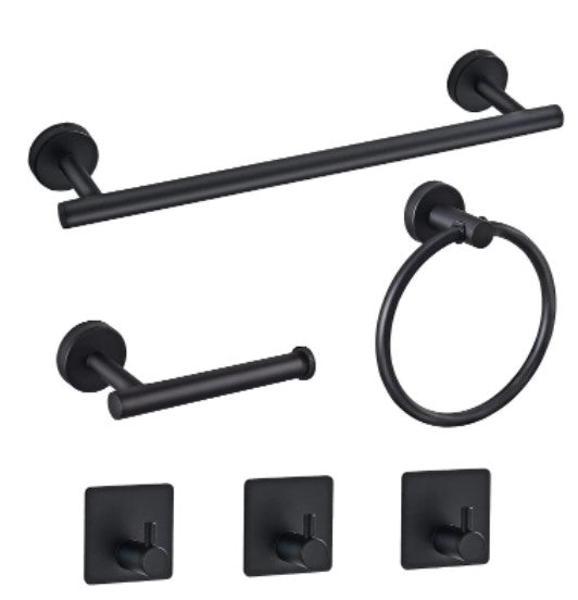 Style stainless steel hook towel rack set (6 pieces)