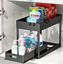 Kitchen Double Layer Sliding Storage Rack