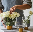 Nordic golden bottom wide-mouth glass vase