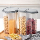 Clear plastic storage box with lid and grain compartments