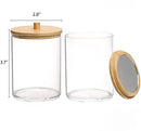 Acrylic Qtip Holder Dispenser with Bamboo Lid