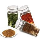 Pcs Glass Spice Jars/Bottles - 4oz Empty Square Spice Containers with Spice Labels - Shaker Lids and Airtight Metal Caps