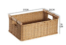 Nordic Wood Handle Imitation Rattan Storage Basket for Sundries Storage