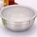 Set of 5-piece deep-dish stainless steel bowls of different sizes