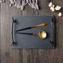 Natural black rectangular tray
