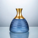 Fluted Vase with Golden Metal Top