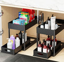 Kitchen Double Layer Sliding Storage Rack