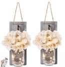 Remote Control Creative Wooden Jar Lantern Wall Lamp