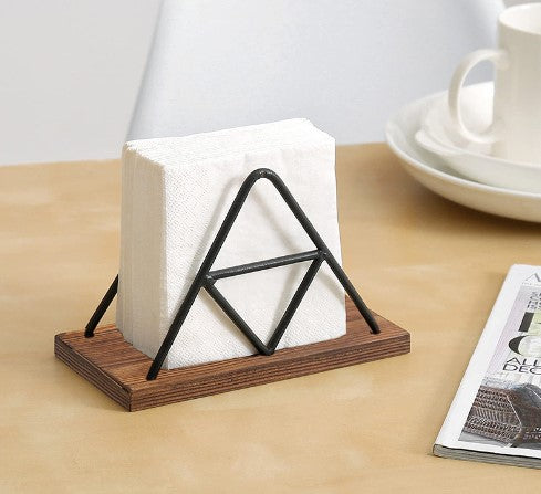Triangular vertical decorative napkin holder