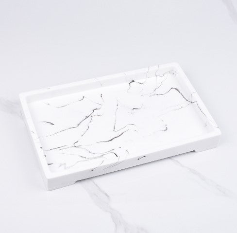 Marble pattern rectangle tray