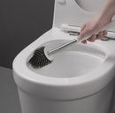 Long handle silicone toilet brush