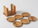Bamboo Round Cup Holder Set
