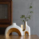 Electroplating gold special-shaped ceramic vase