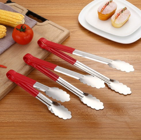 Stainless steel food clip anti-scald bread steak vegetable and high temperature barbecue